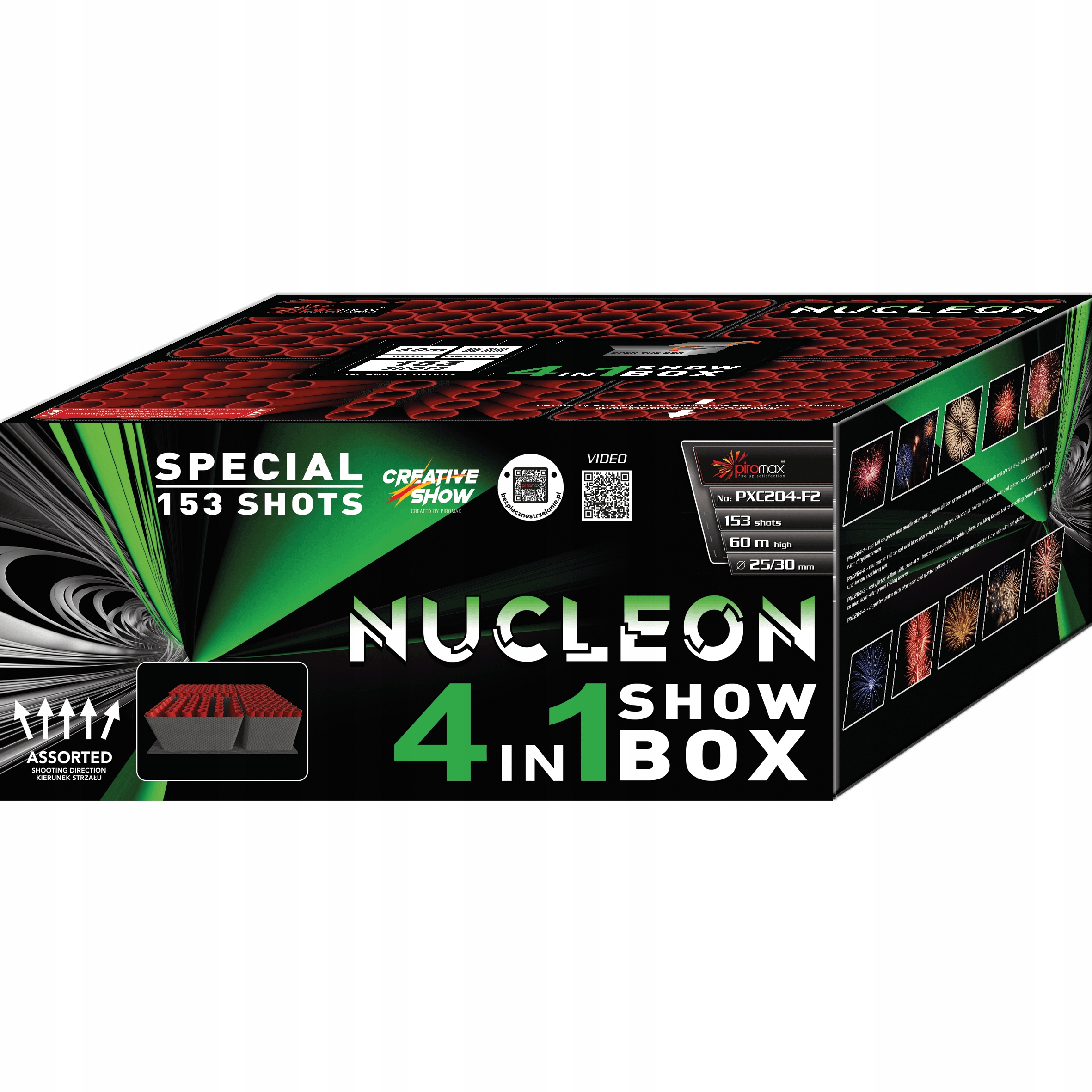 Fajerwerki Wyrzutnia 153 strzały Nucleon Show Box PXC204 Piromax na wesele