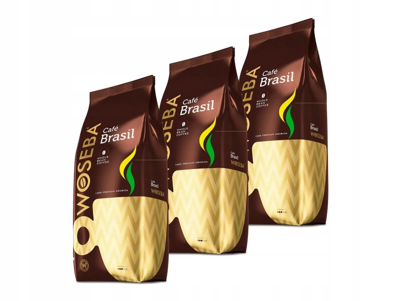 Kawa ziarnista Woseba Cafe Brasil Arabica 1 kg x3