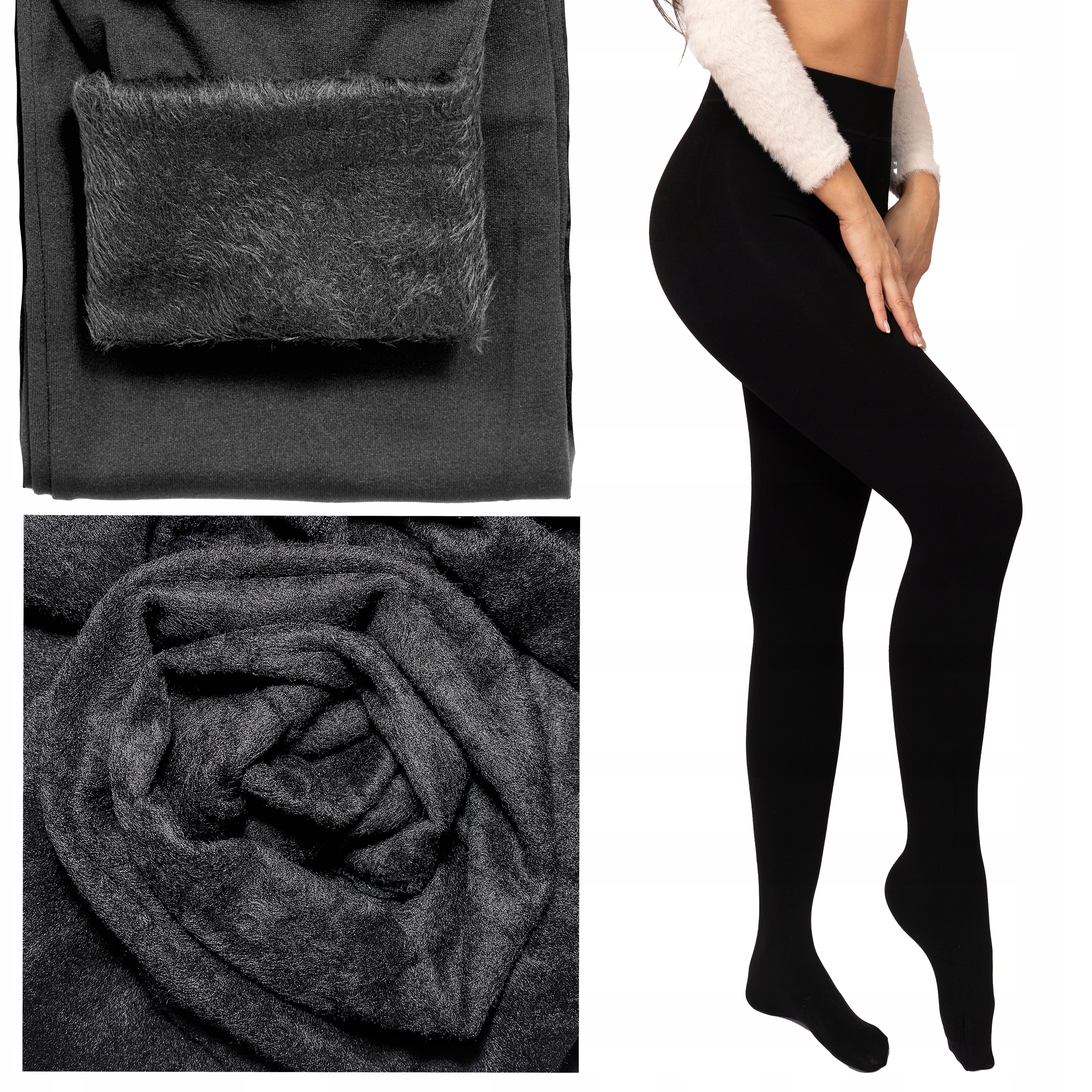 Kožešina Bambusové Punčocháče Zateplené Kožešinou, příjemné, teplé a pohodlné