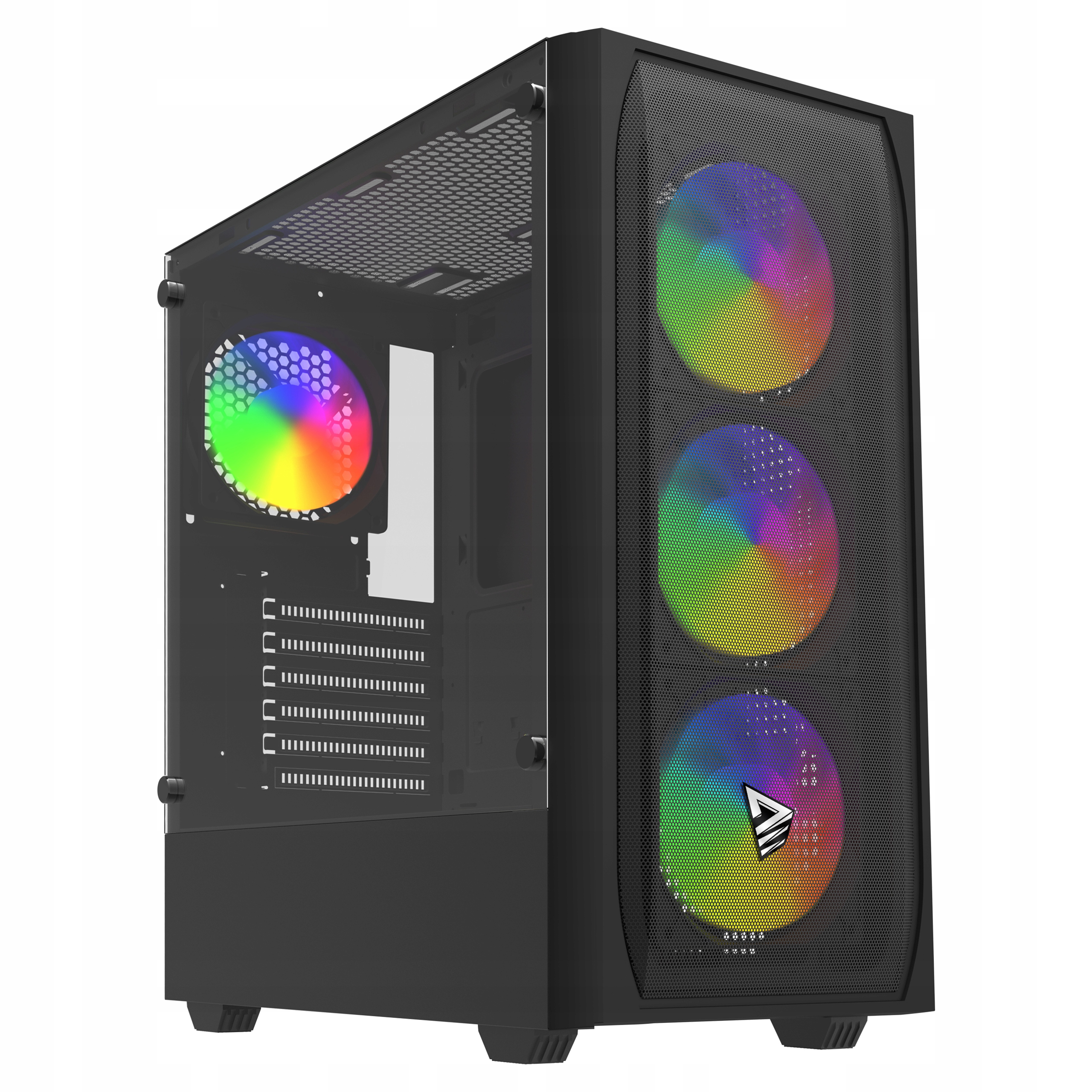 Počítačová Skříň pro počítač Savio Noctis Flow Rgb X1 Midi Tower Atx Okno Černá