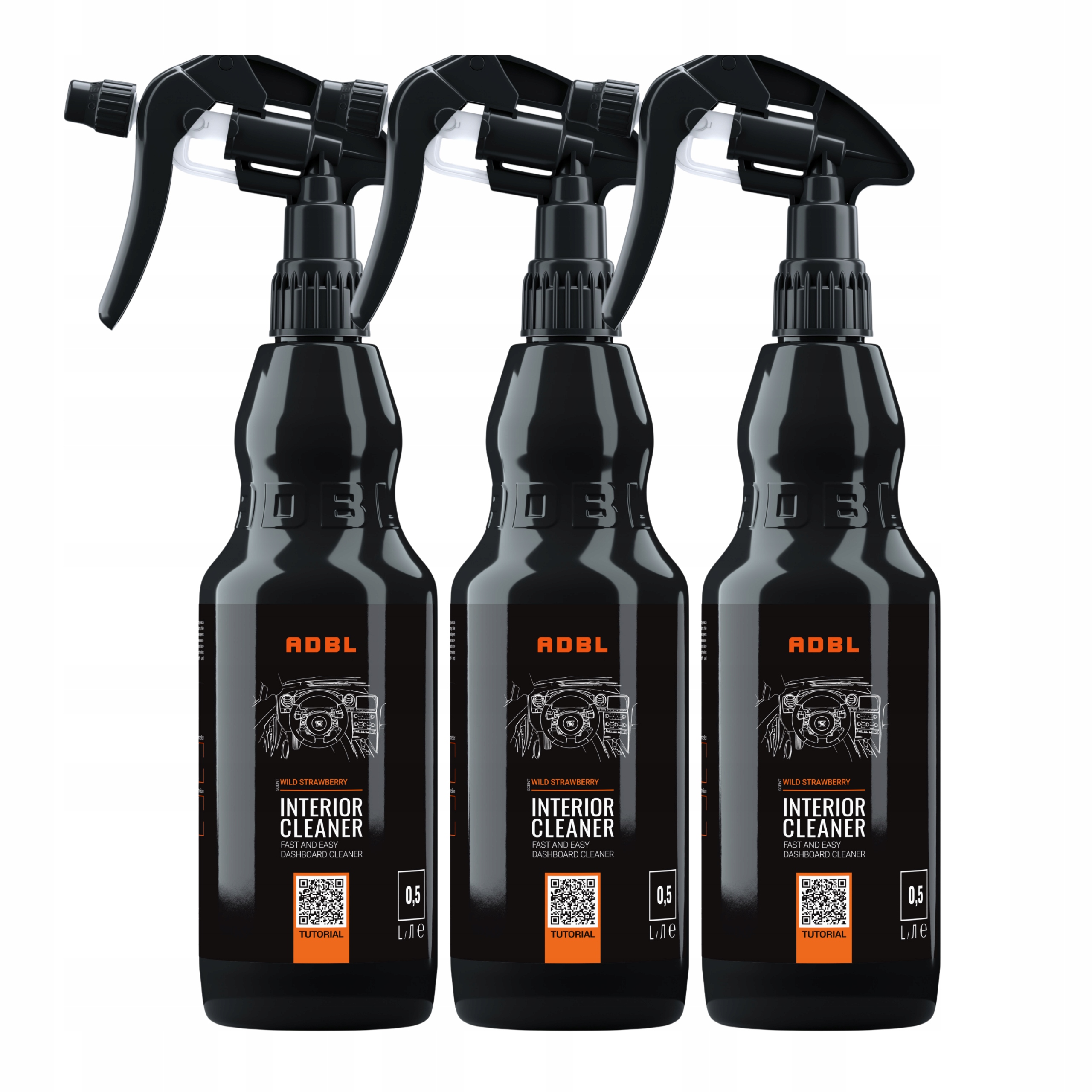 Adbl Interior Cleaner 500ml do czyszczenia tworzyw i plastików zestaw 3 szt