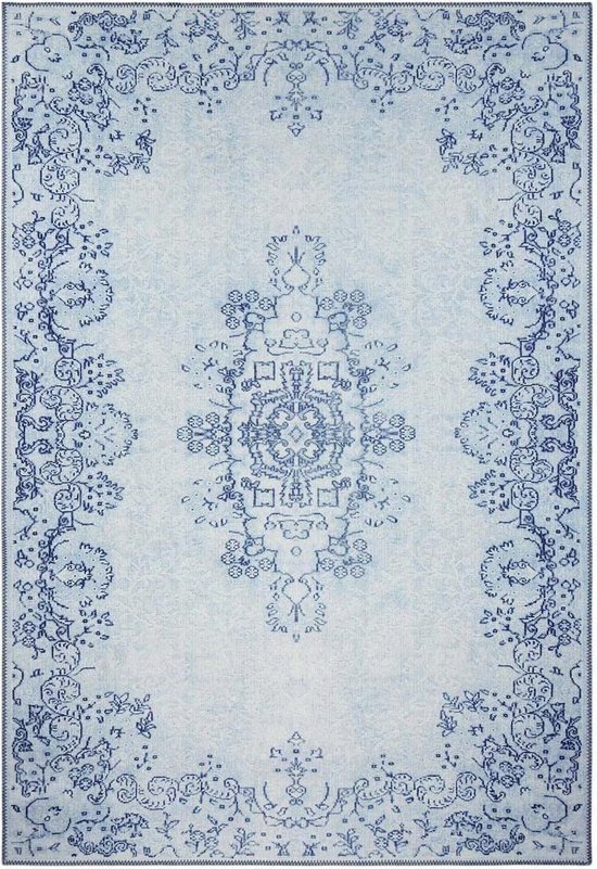 Koberec do obývačky, orientálna modrá farba, 200 x 290 cm