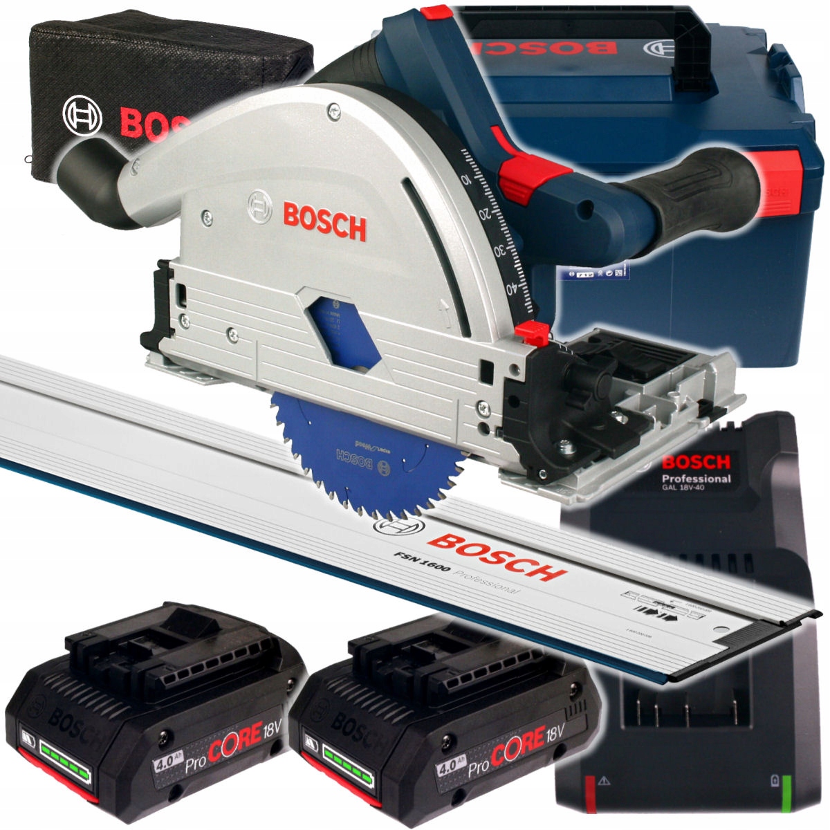

Zagłębiarka Gkt 18V-52 Gc Bosch 2x4,0Ah + Szyna