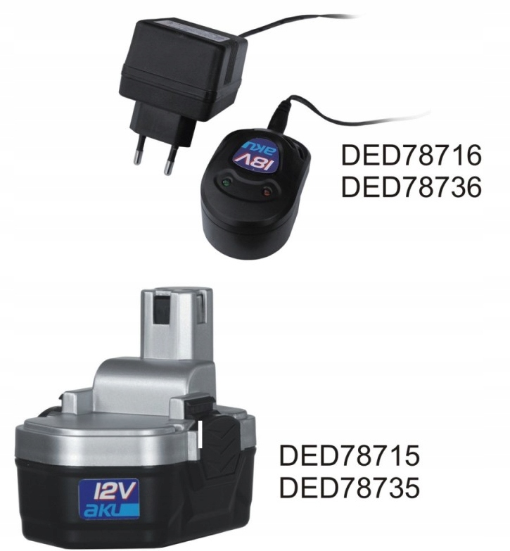 DEDRA ŁADOWARKA DO AKUMULATORA 18V DED78736 ZASILACZ Kod producenta DED78736