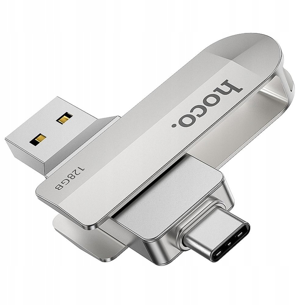 Pendrive 128GB Usb 3.0 (usb A Usb C) Hoco UD10 srebrny