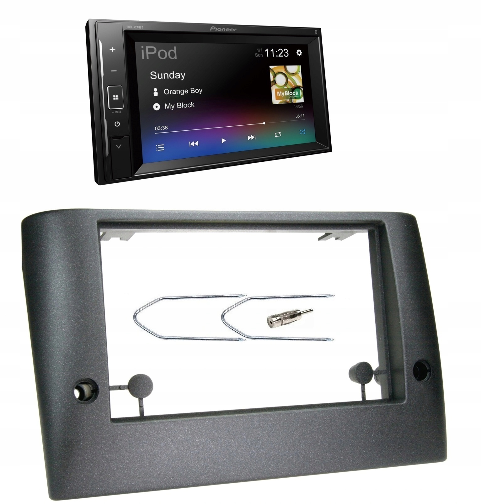 Pioneer DMH-A240BT Rádio 2DIN LCD Bluetooth Fiat Stilo (192) 2001-2008