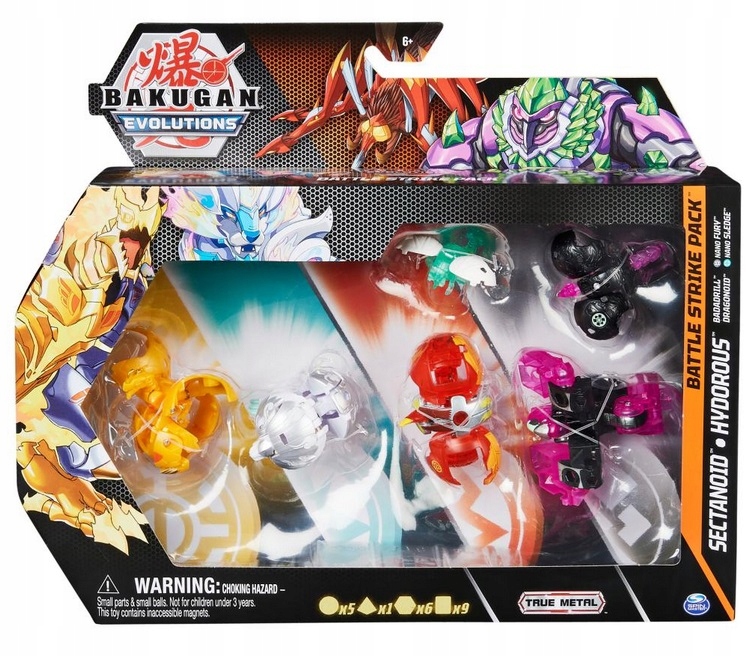 Bakugan Evolutions Battle Strike Pack 6 Figurek Sectanoid Babadrill Nano Fu