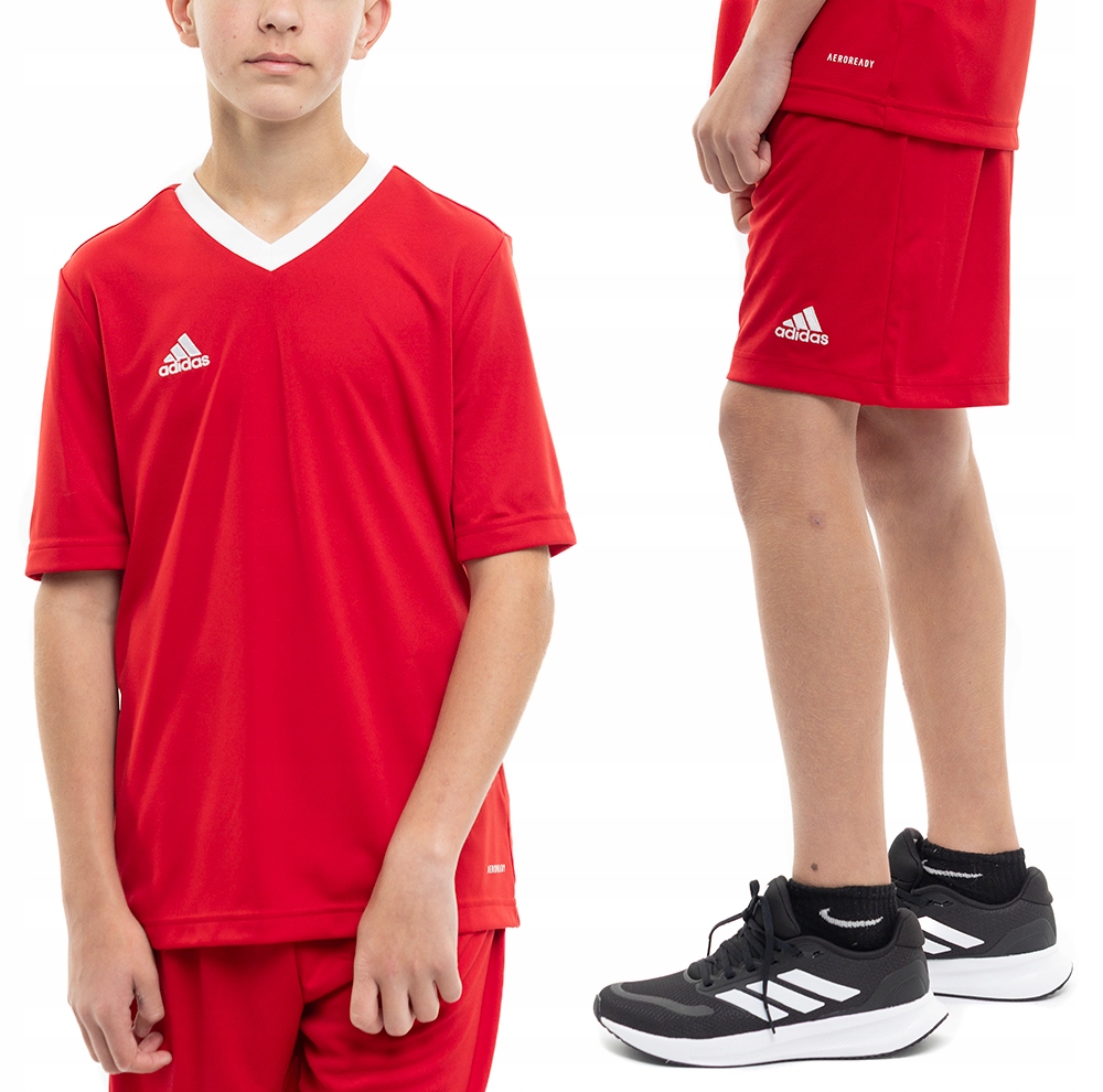 Strój Piłkarski adidas Entrada 22 Zestaw Koszulka Spodenki Czerwony r. 116
