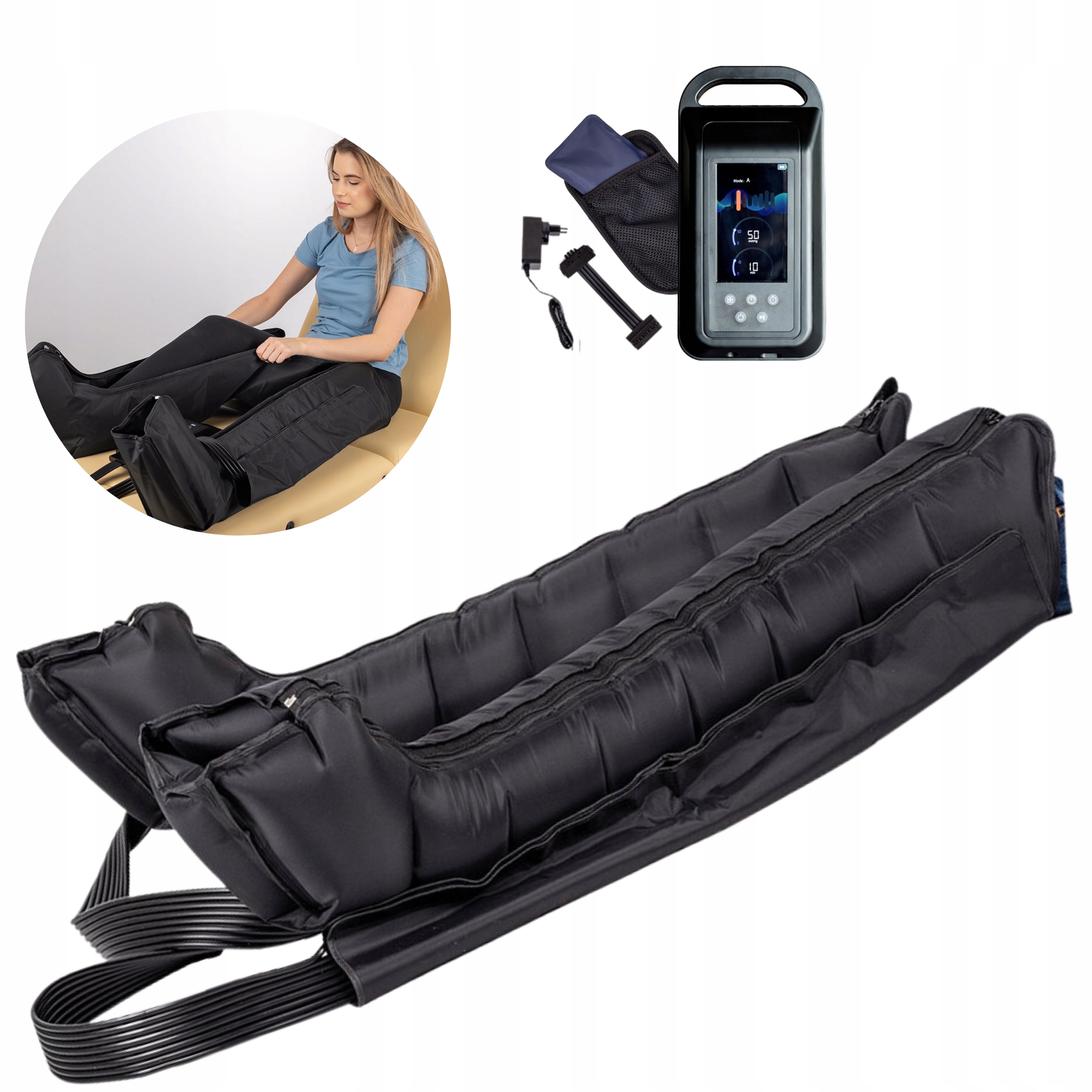 Aparat Do Drenażu Limfatycznego 8 XXL Presoterapia Masażer Nóg 8-KOM