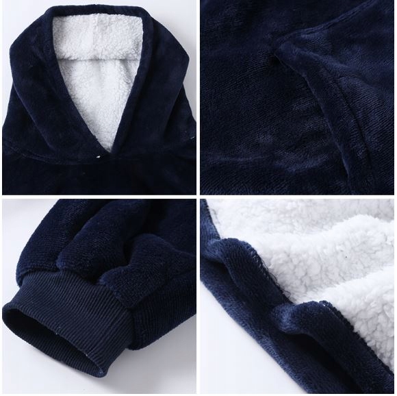 CIEPŁA BLUZA KOC OVERSIZE FUTRZAK 2W1 GRUBA XXL KOCOBLUZA KOCYK Z KAPTUREM Materiał dominujący polar