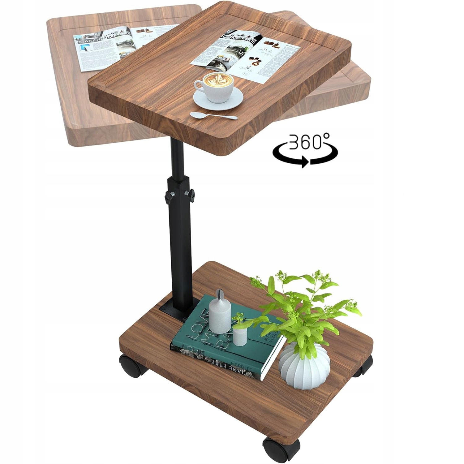Regulovatelný Kávový Stolek Do Vany S Bambusovou Deskou 45-80 cm
