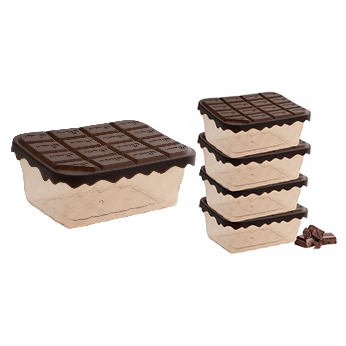 

Zestaw 4 Pojemników Na Czekoladę Choco