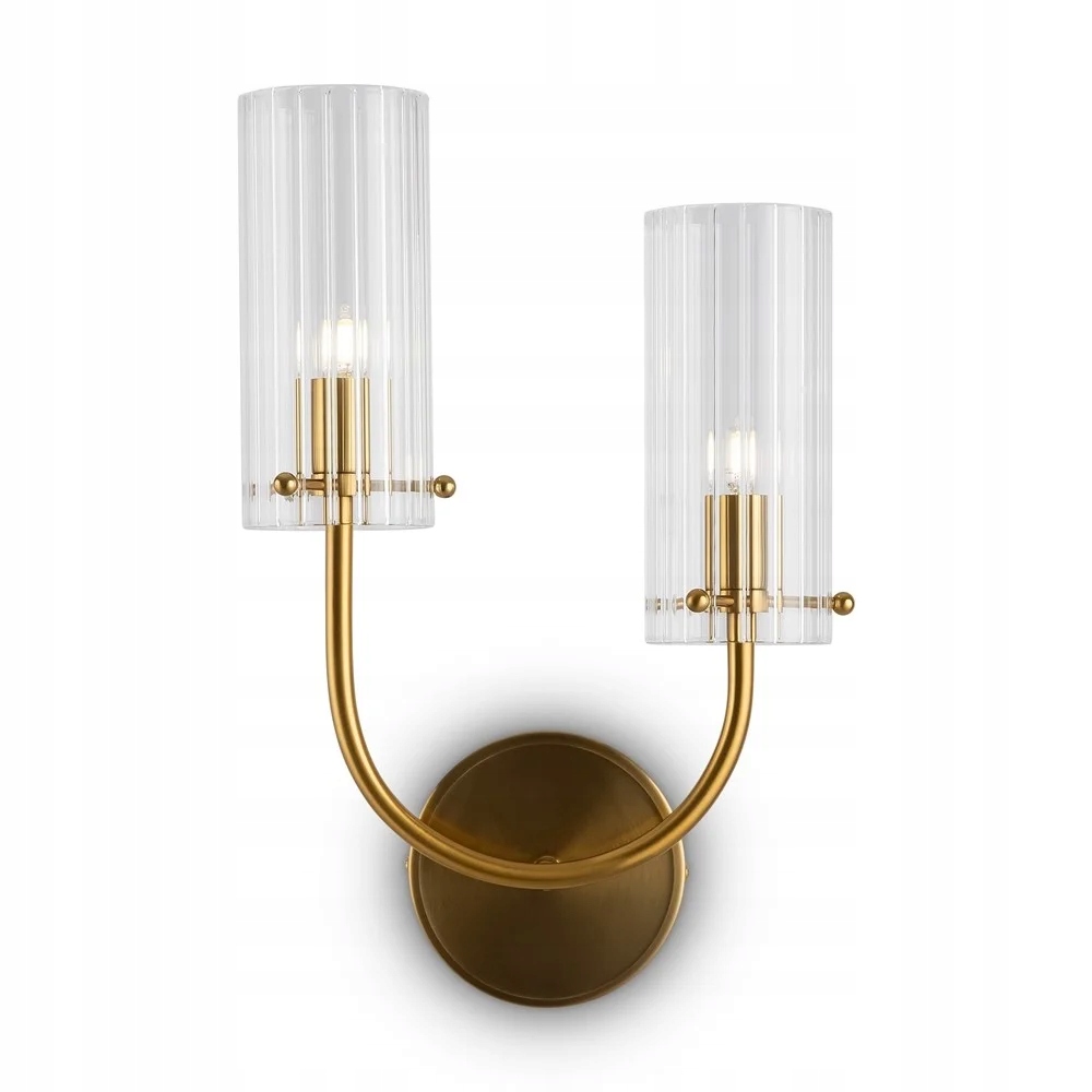 Nástenná lampa, dvojitá mosadzná, sklenené tienidlá, tuby glamour Maytoni