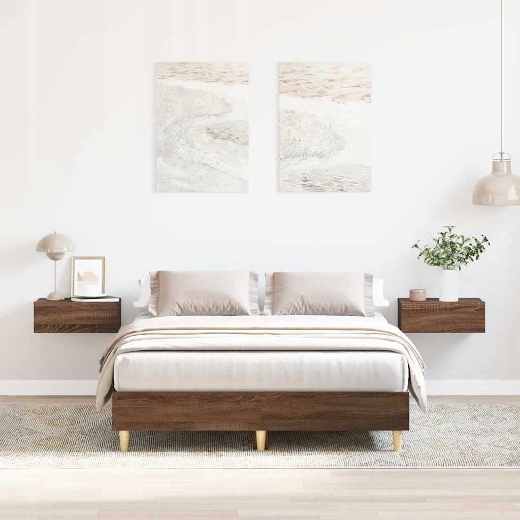 Rám postele bez matrace Hnědý dub 120x200 cm Lepené dřevo