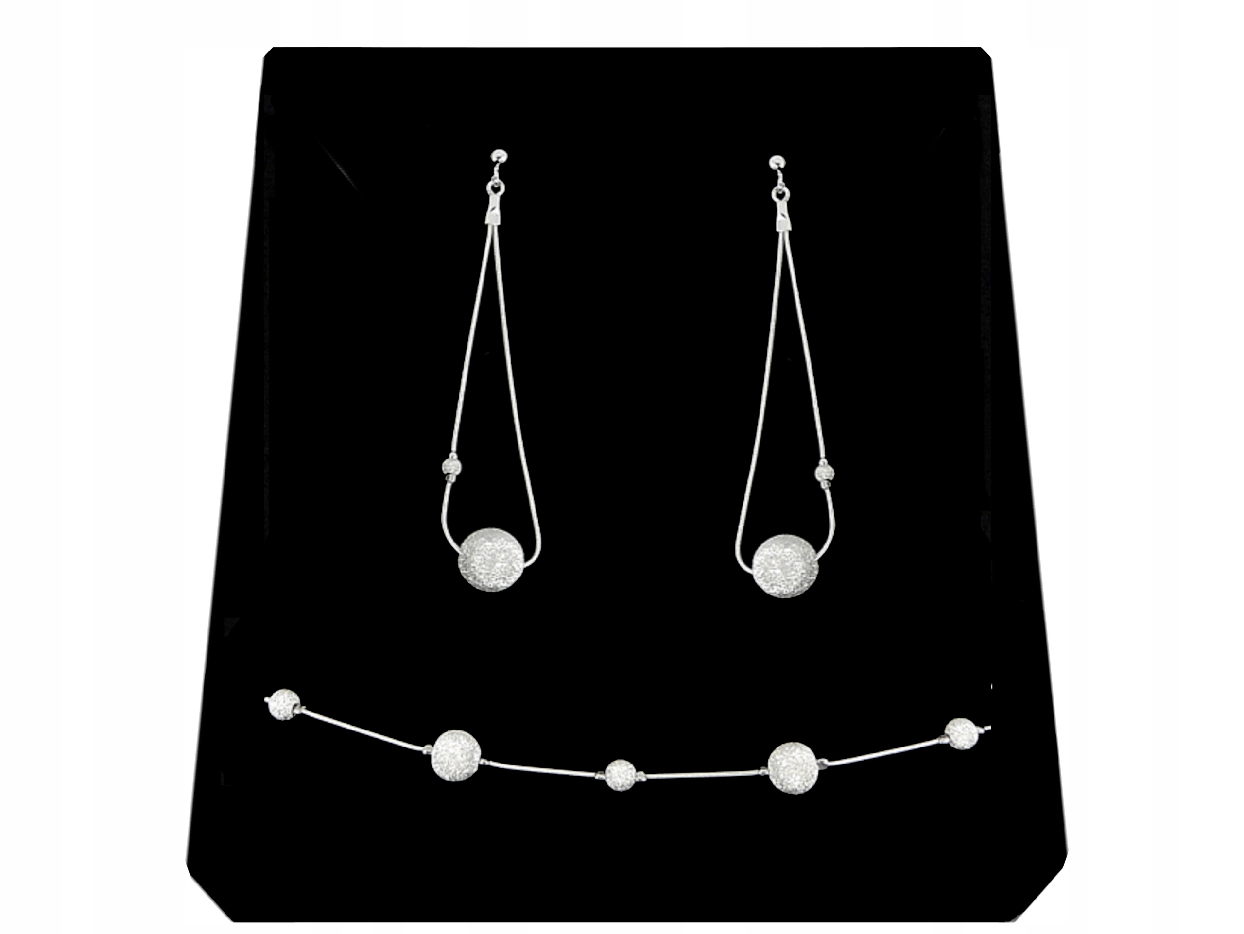 

Srebrny Komplet Kulki Diamentowane srebro 925