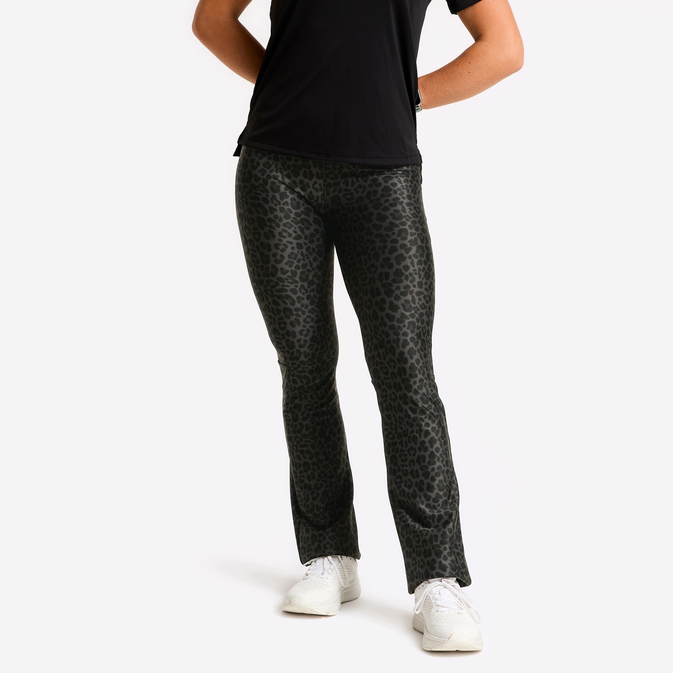 Legginsy fitness damskie Domyos wzór w panterkę