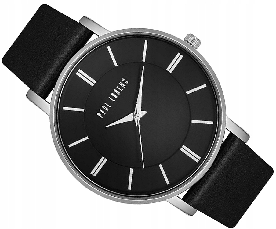 Klasické Pánské Hodinky Paul Lorens PL10401A-1A1 Černé S Páskem Slim 42 mm