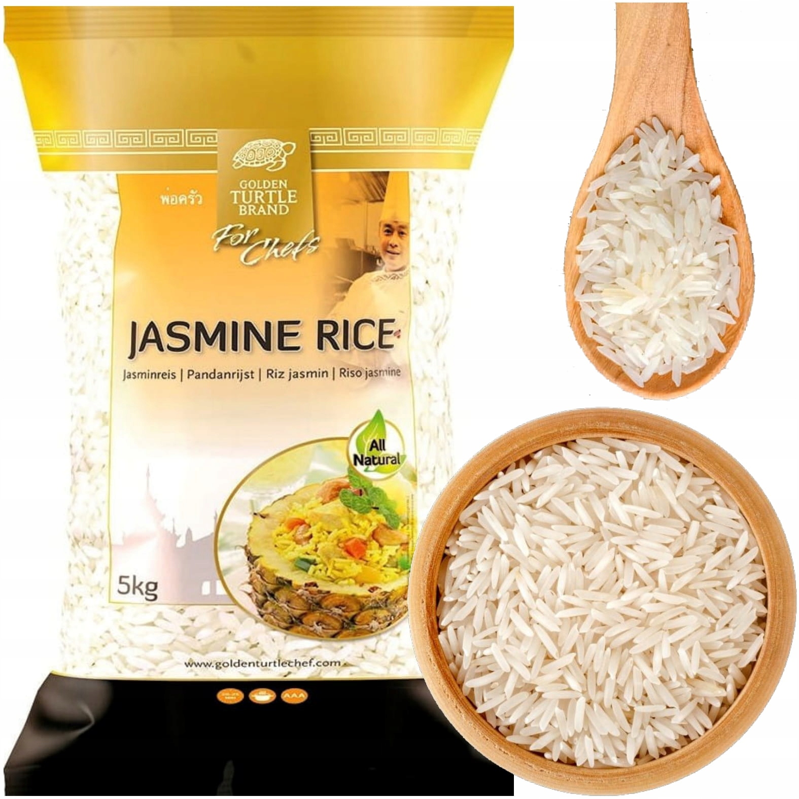 Asijská jasmínová rýže Premium Jasmine Rice 5 kg 5000 g Golden Turtle Brand