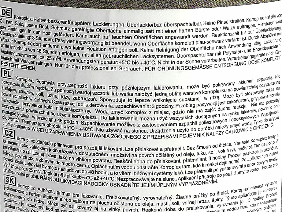 FORCH L237 KORROPLEX ANTYKOROZYJNY ODRDZEWIACZ 1L / ZESTAW 3SZT Producent Forch