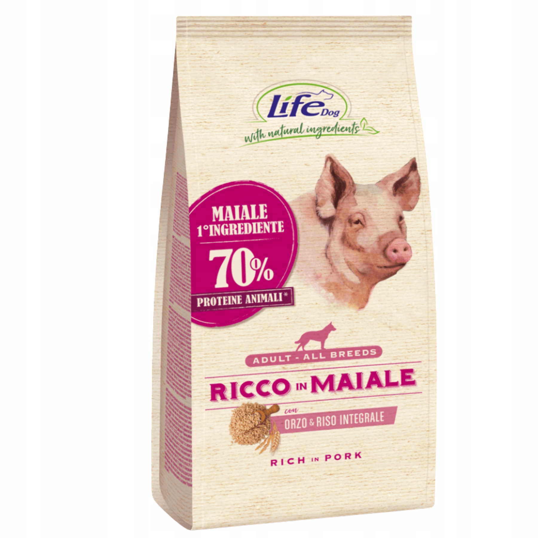 Levně Life Dog Rich in Pork Suché krmivo 12 kg Vepřové maso