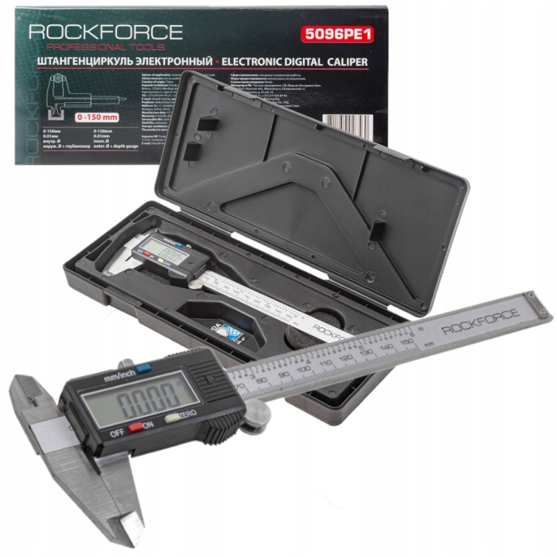 Elektronické kovové digitální posuvné měřítko LCD 150 mm Rockforce