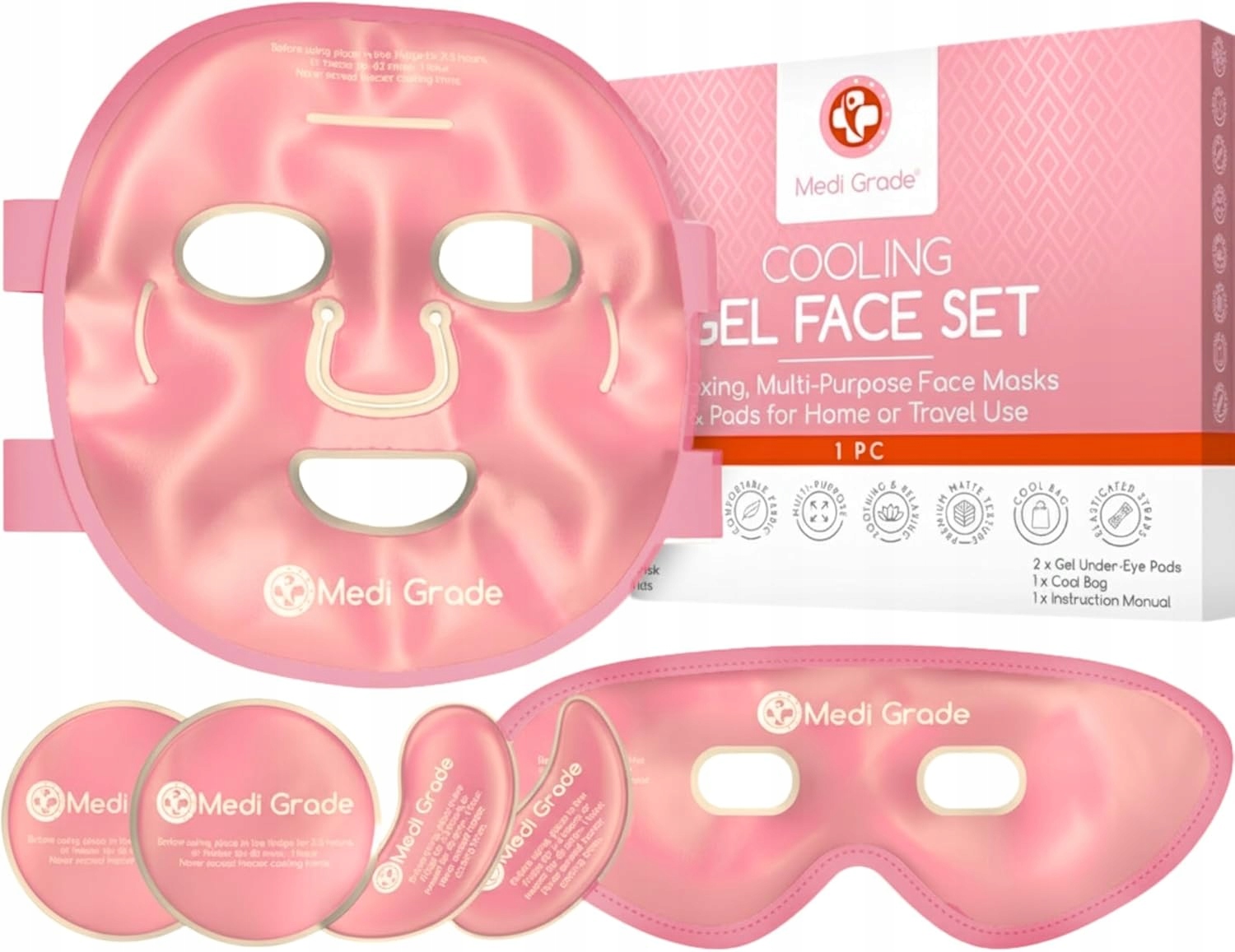 Zestaw maseczek chłodzących do twarzy medi grade torba do chłodzenia