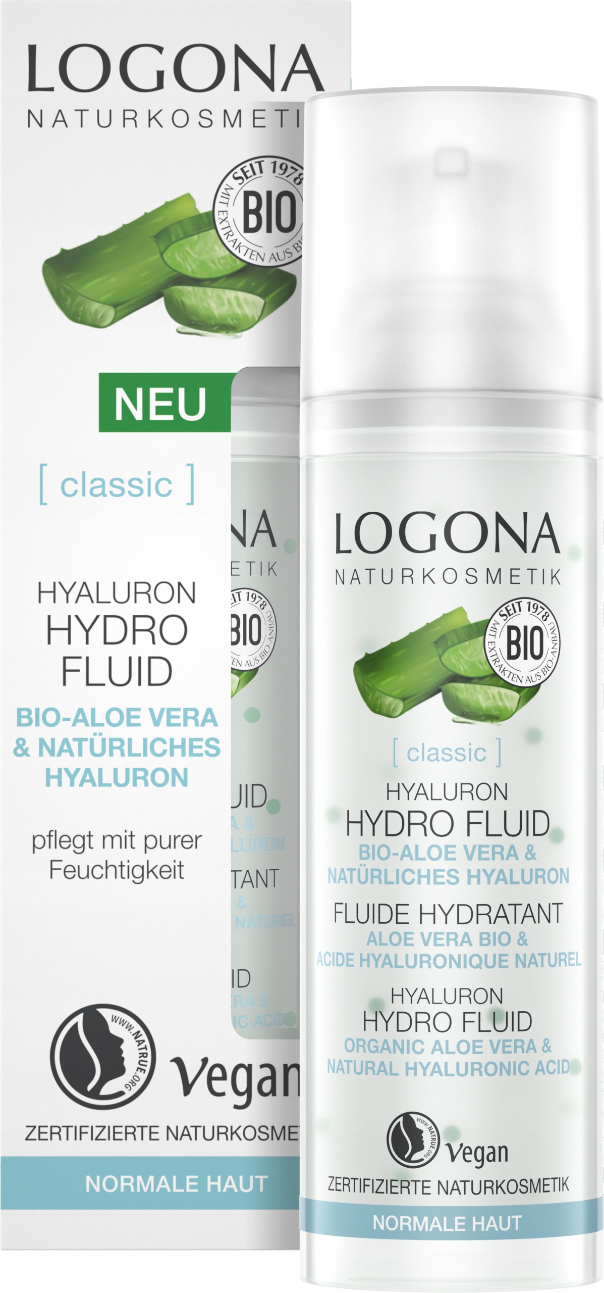 

Logona Classic Hydro fluid hialuronowy Aloes Bio