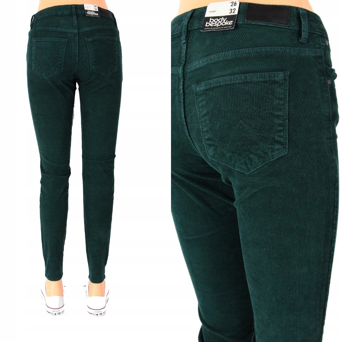 

Wrangler Skinny Jeansy Spodnie Sztruksy _ W26 L32