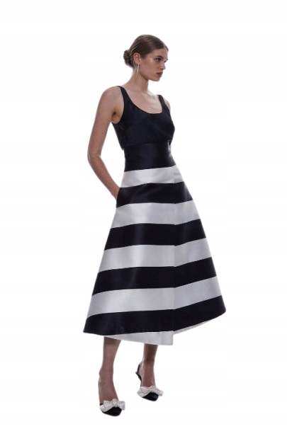 Karen Millen Sukně S Vysokým Pasem, Pruhy, Velikost 38, 1 G
