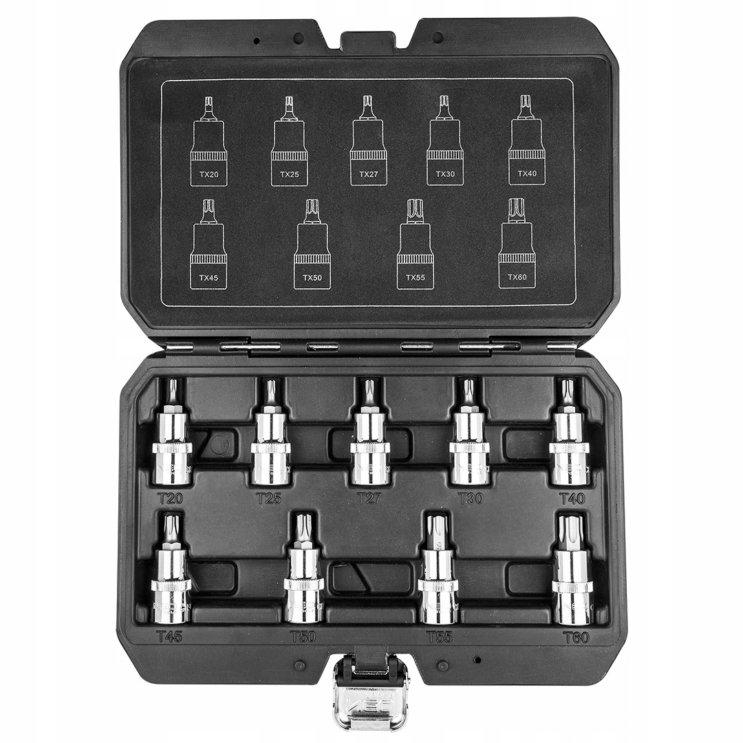 Торцевые наконечники Torx на насадке 55 мм, набор из 9 шт.
