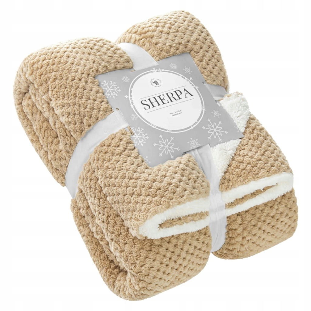Deka Sherpa 150x200 béžová, bílá, oboustranná, beránek