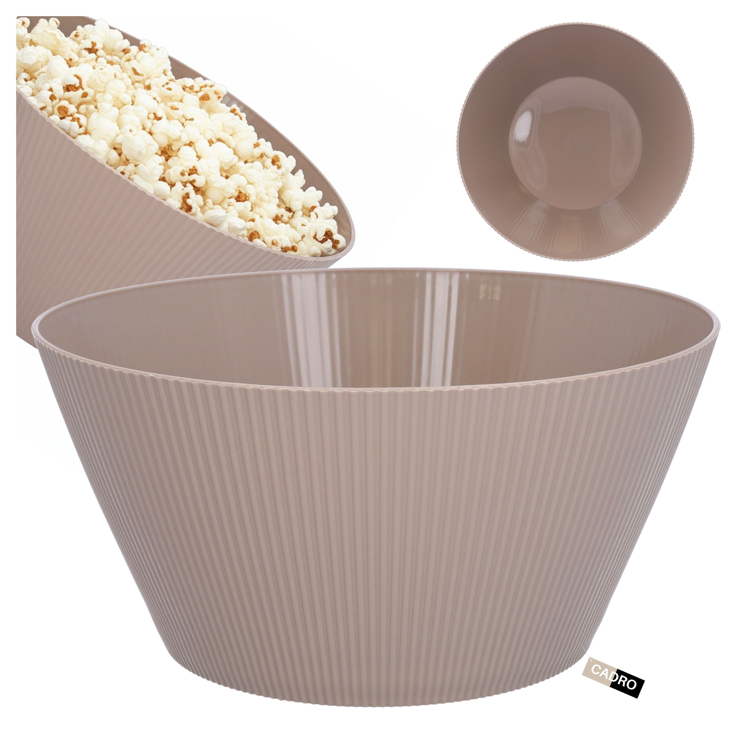 Miska plastikowa 20 cm na owoce sałatkę przekąski chipsy beżowa