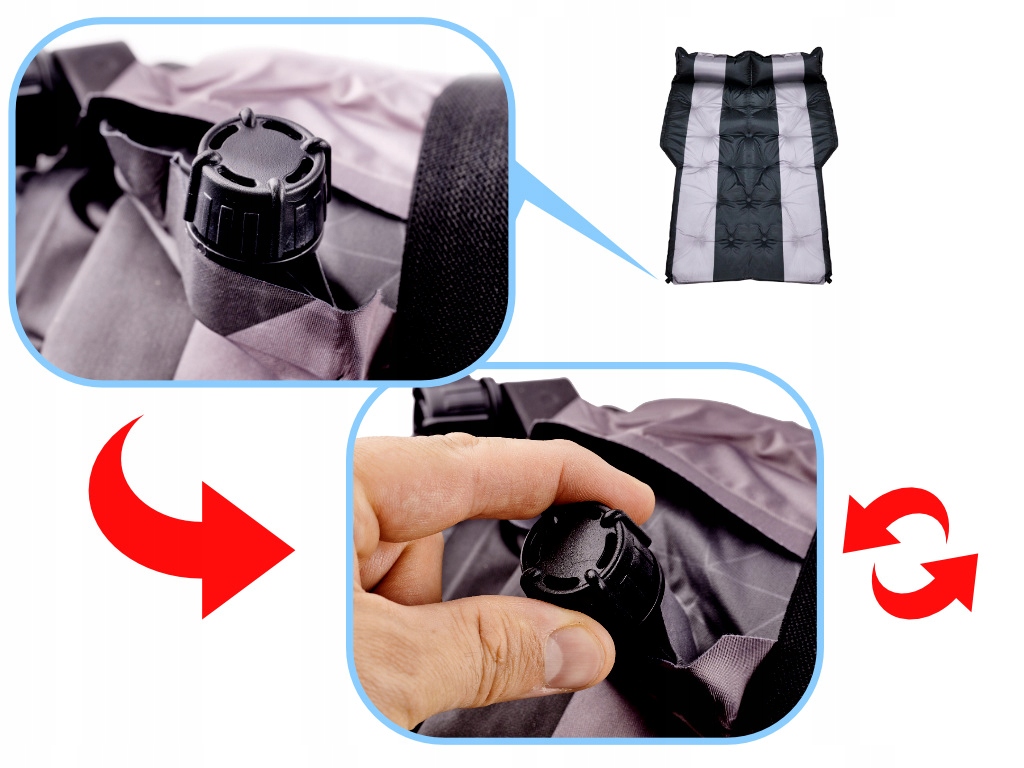 MATERAC DMUCHANY PODRÓŻNY ŁÓŻKO SAMOCHODOWE AUTO MATA DO AUTA SPANIE Kolor dominujący czarny