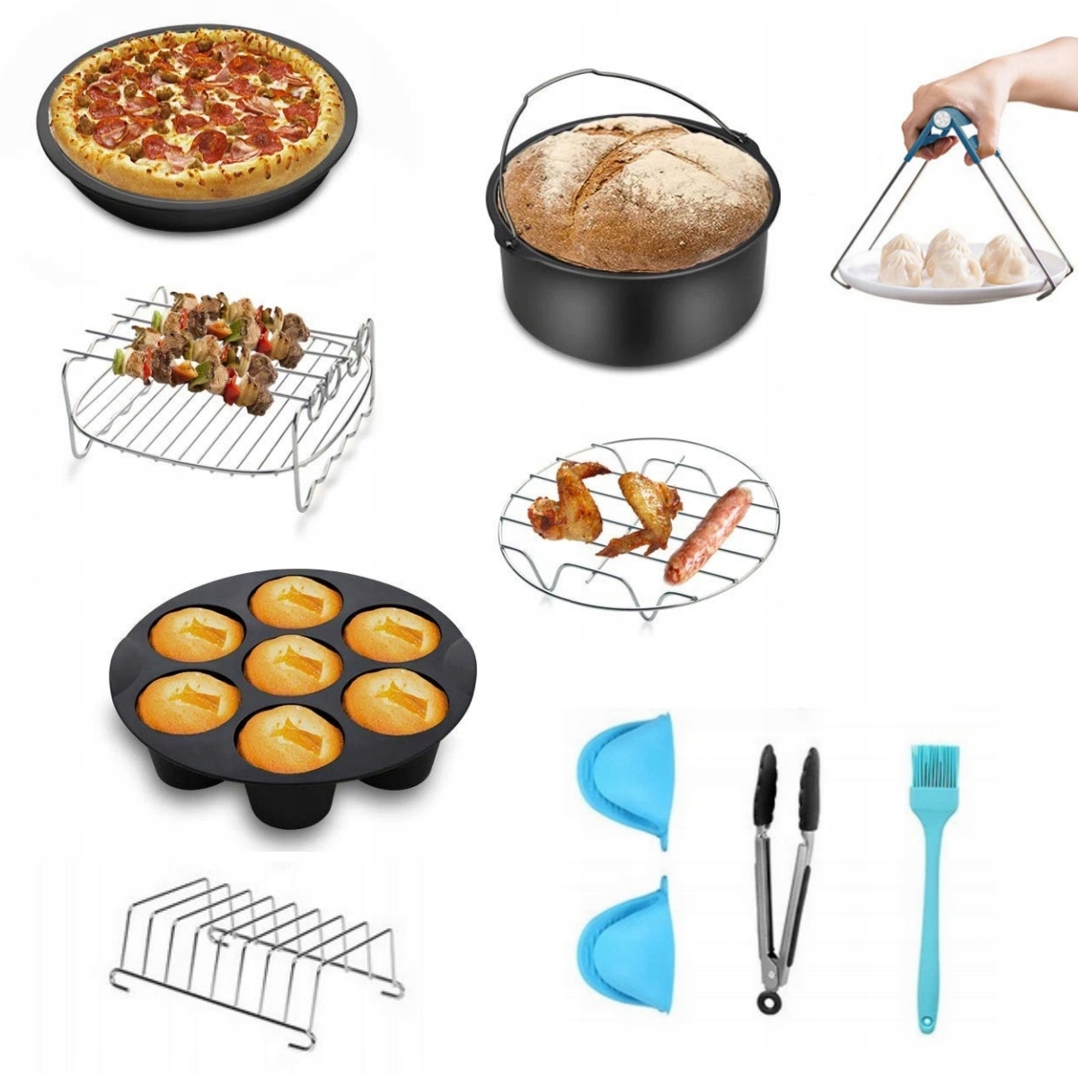 12dílná sada příslušenství pro horkovzdušnou fritézu Airfryer