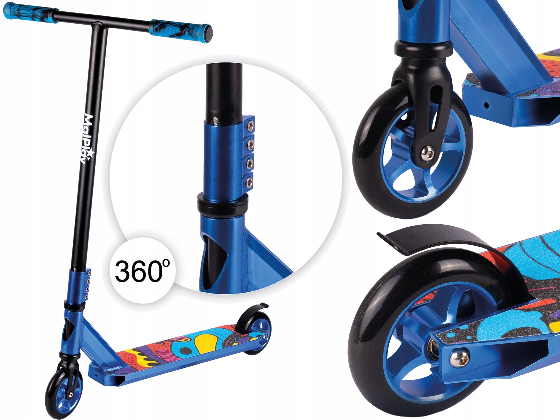 Miejska Hulajnoga Wyczynowa 360 ABEC-9 Do Trików Streetowa Do 100 kg