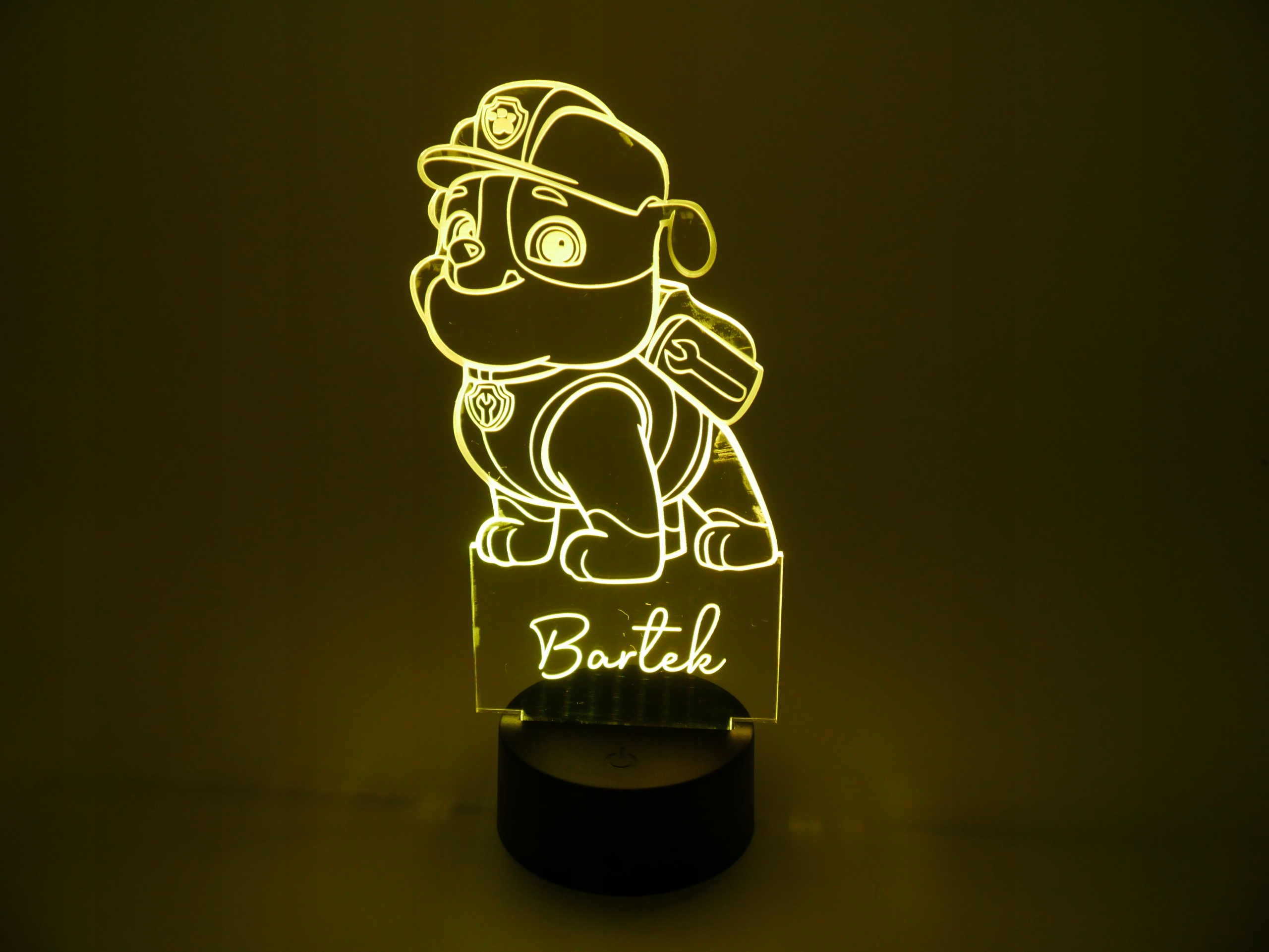 PSI PATROL RUBBLE LAMPKA NOCNA IMIĘ 3D LED PILOT Marka Plexido