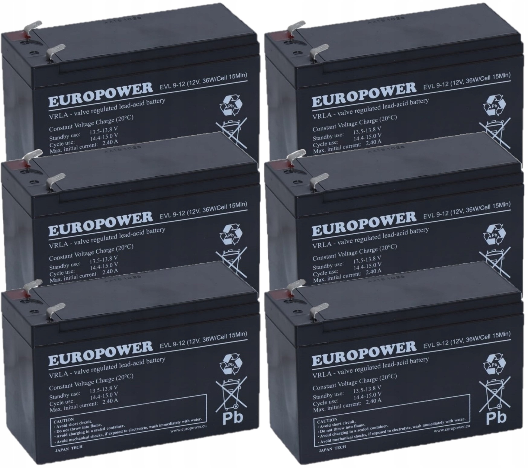 TBC31 Baterie Zestaw Akumulatorów Do Ups Apc Eaton Powerwalker 6x Evl 9-12