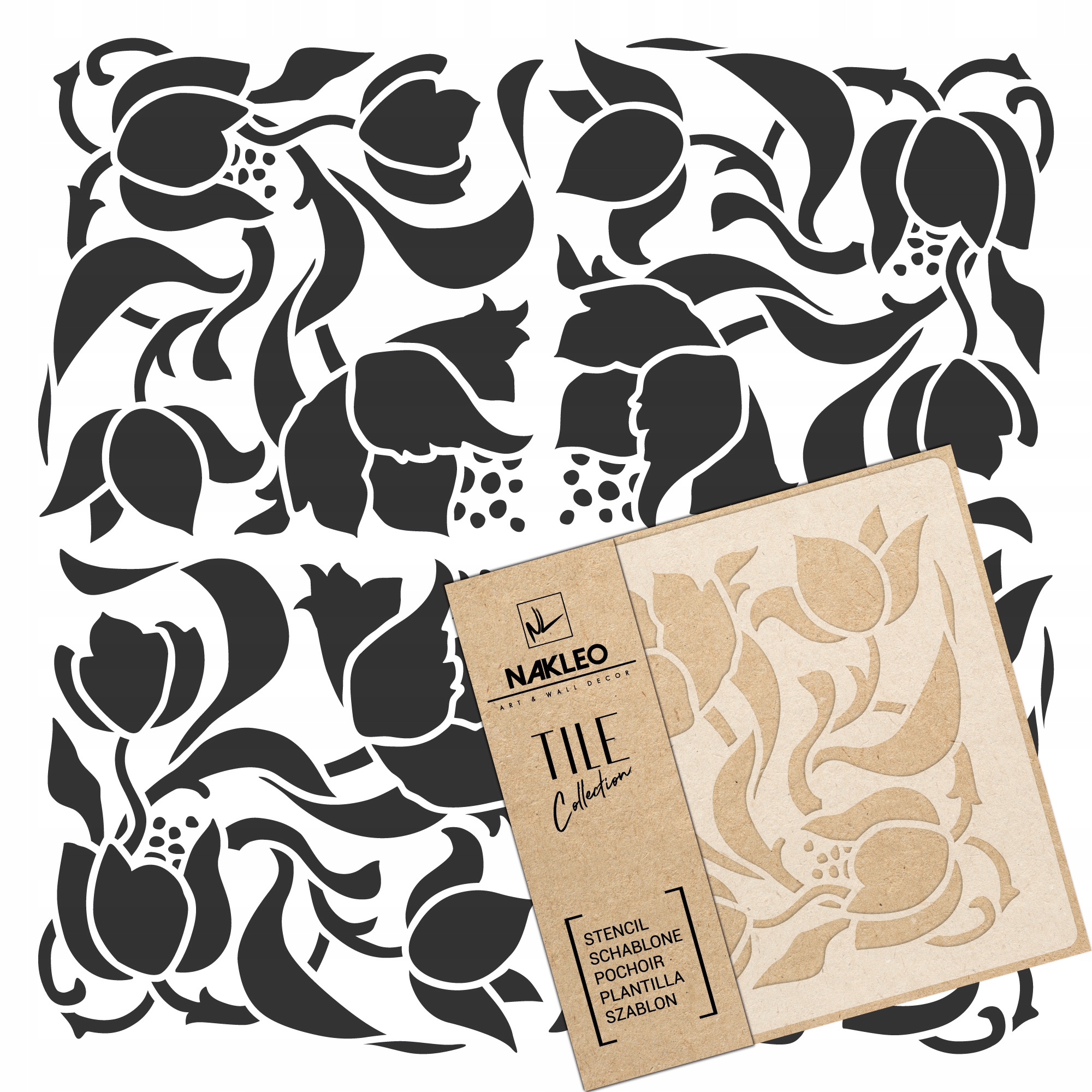 Malířská šablona Dlaždice Opakovaně Použitelný 60x60 cm Secesní Umění Nouveau