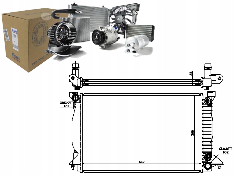 Nis60303a РАДИАТОР ДВИГАТЕЛЯ (АВТОМАТИЧЕСКИЙ) AUDI A4