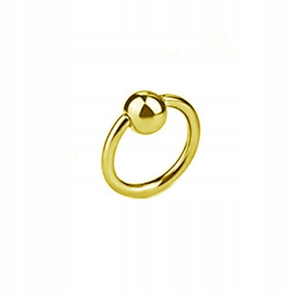 

Kolczyk kółko z kulką złoty Piercing Bcr 1,2/8/3