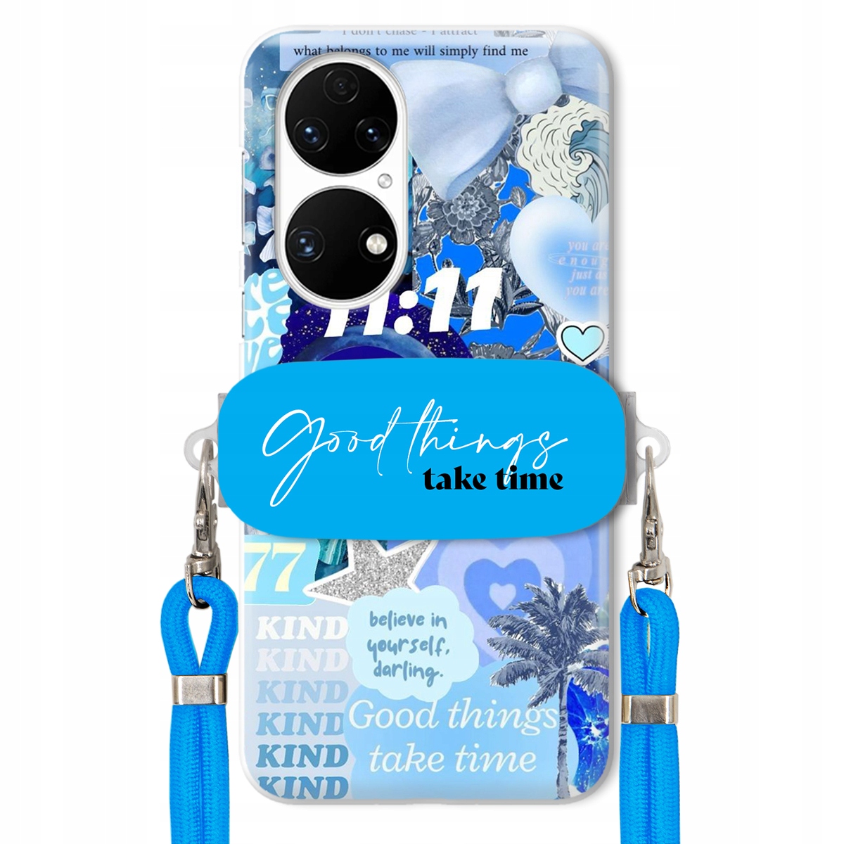 Pouzdro pro Huawei P50 Držák Crossbody vodítko Good Things Take Time Lata