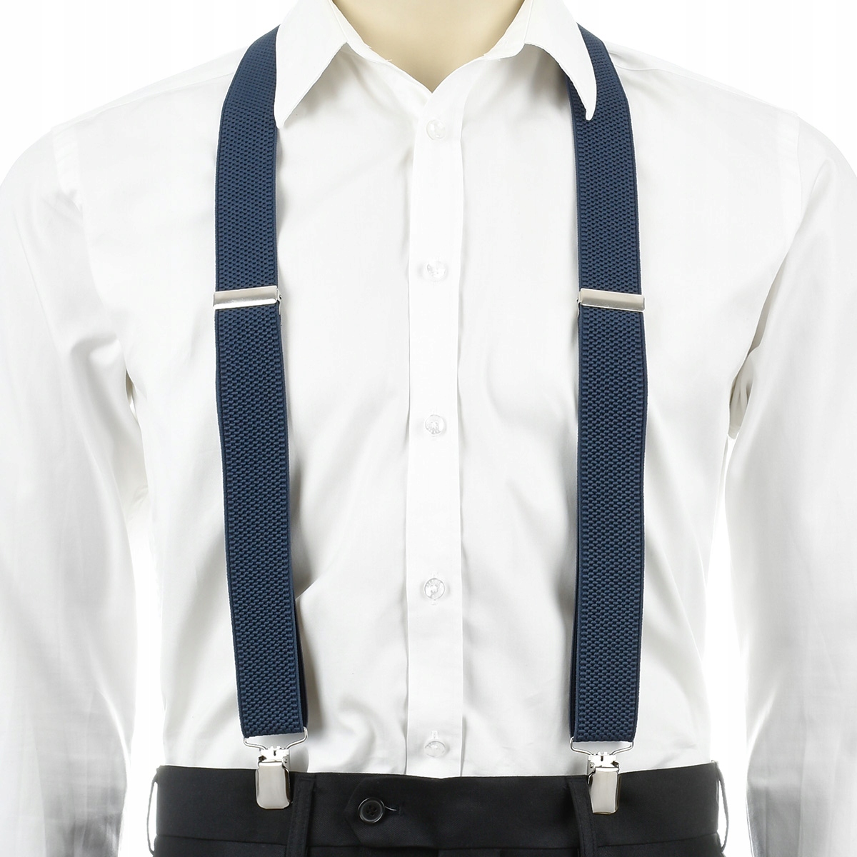 

Szelki do spodni męskie mocne V granat