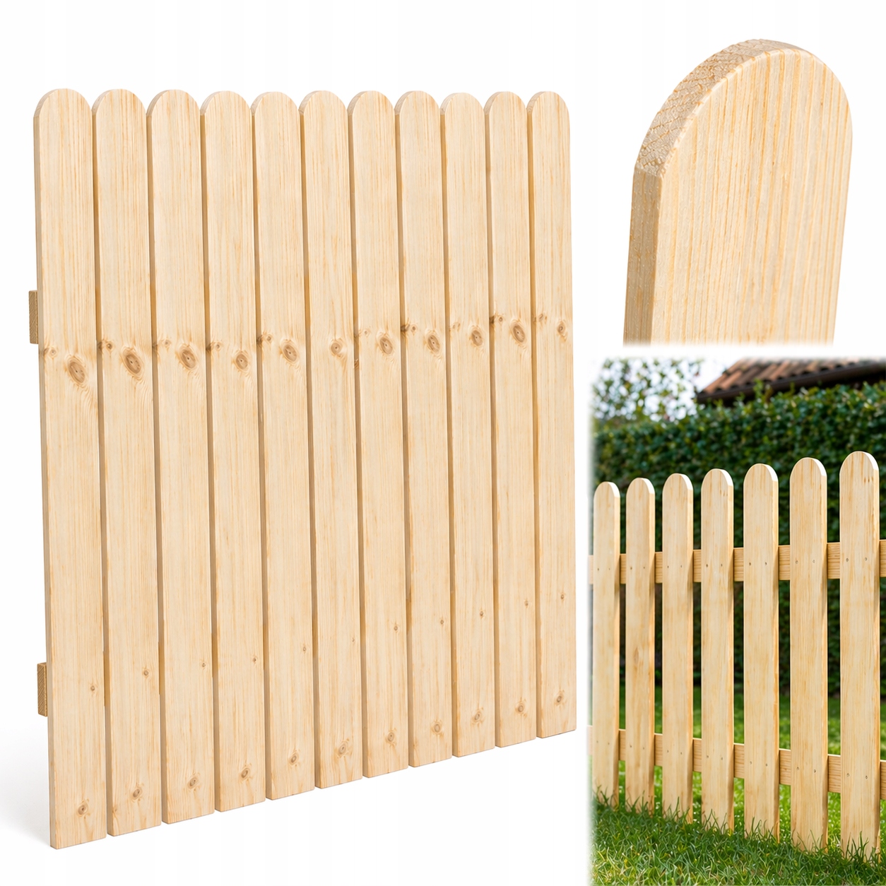 Drevené tyčky 100 cm borovicové 20 ks oblúkové na plot 20 mm