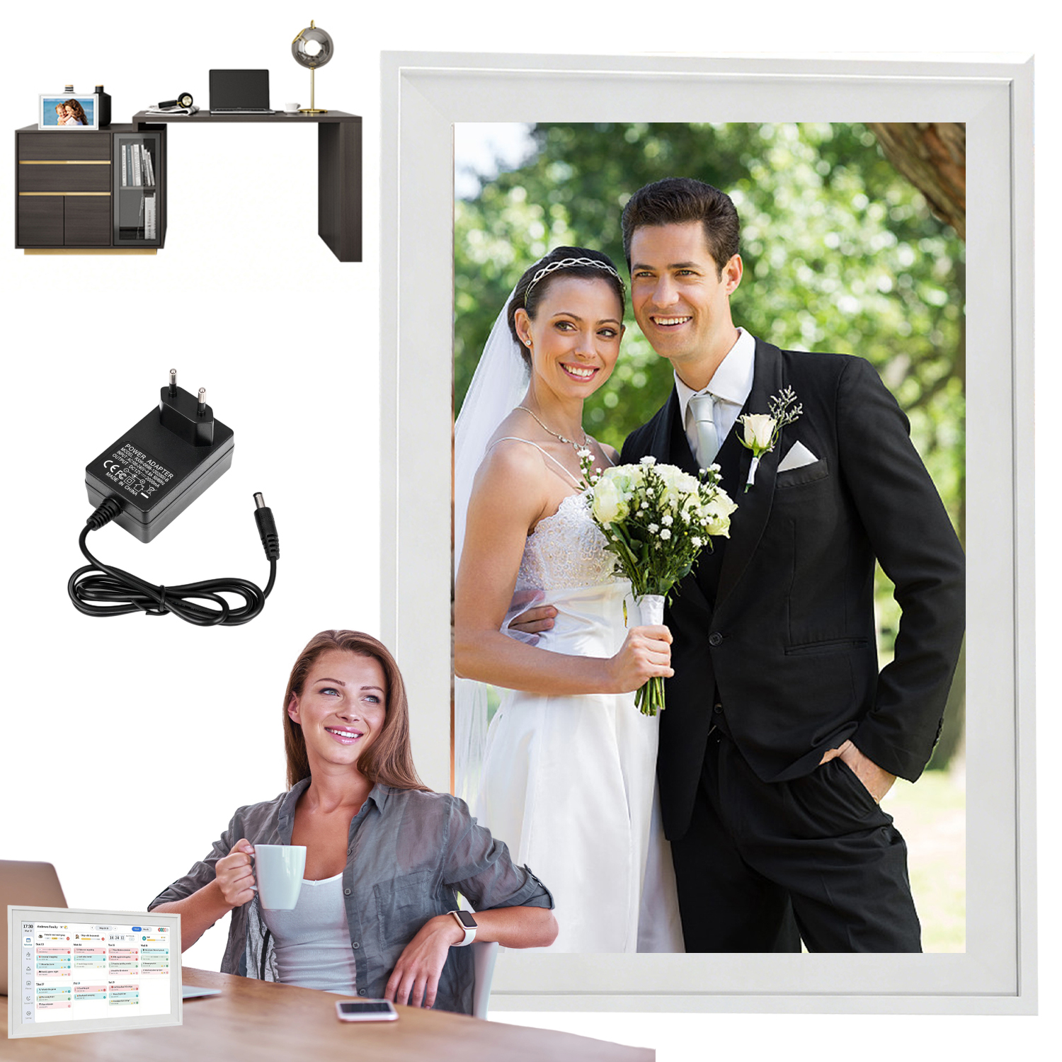 Digitální Rámeček Na Fotografie Wifi 15.6" Hd Ips Dotykový Displej 32GB