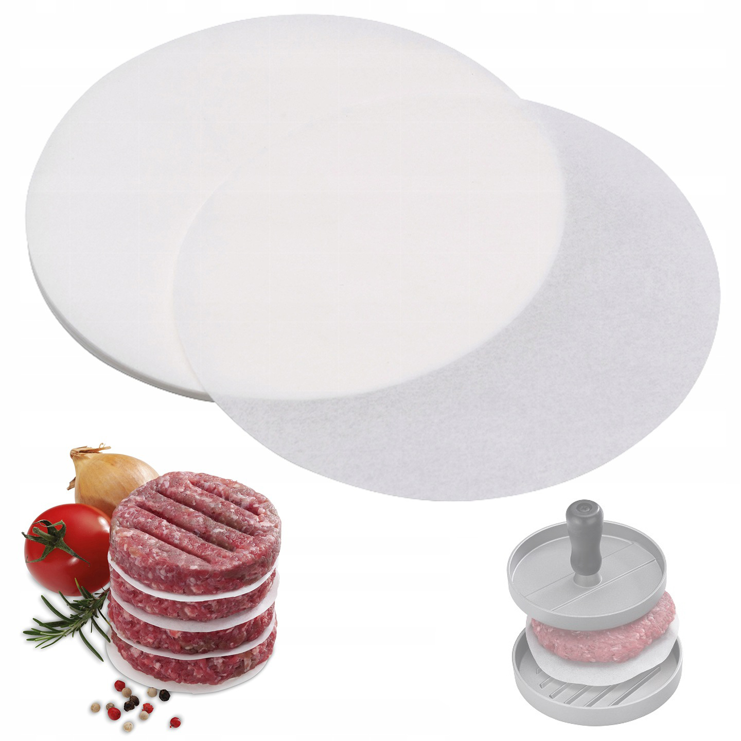 

Pergaminy Do Hamburgerów 50 szt Papier śred. 11 cm