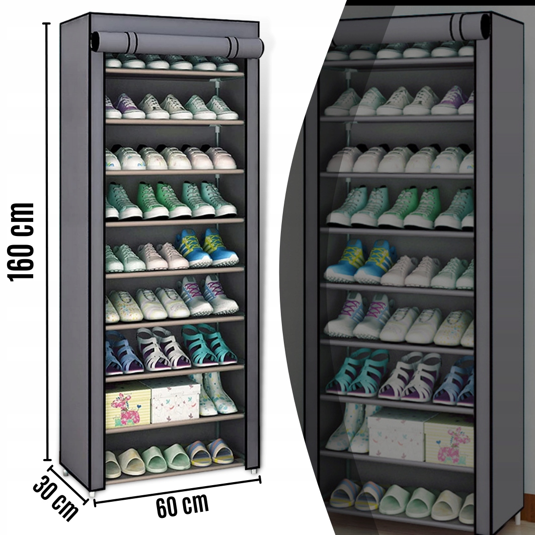 SZAFKA NA BUTY MATERIAŁOWA OBUWIE PÓŁKA REGAŁ XL ORGANIZER 9 PÓŁEK Liczba drzwi 1