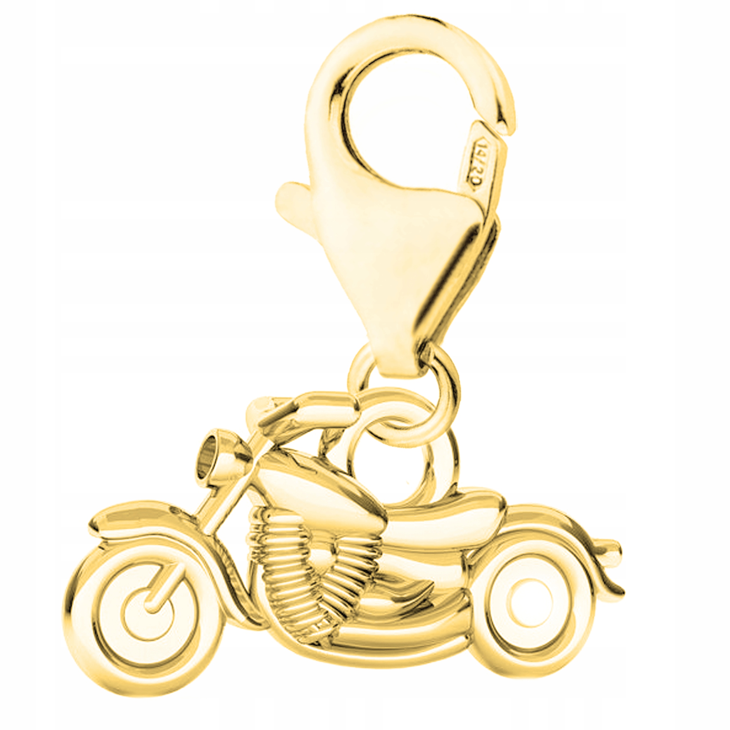 Zlatý přívěsek s motocyklem Motor Bike Motocykl Harley Stříbro 925