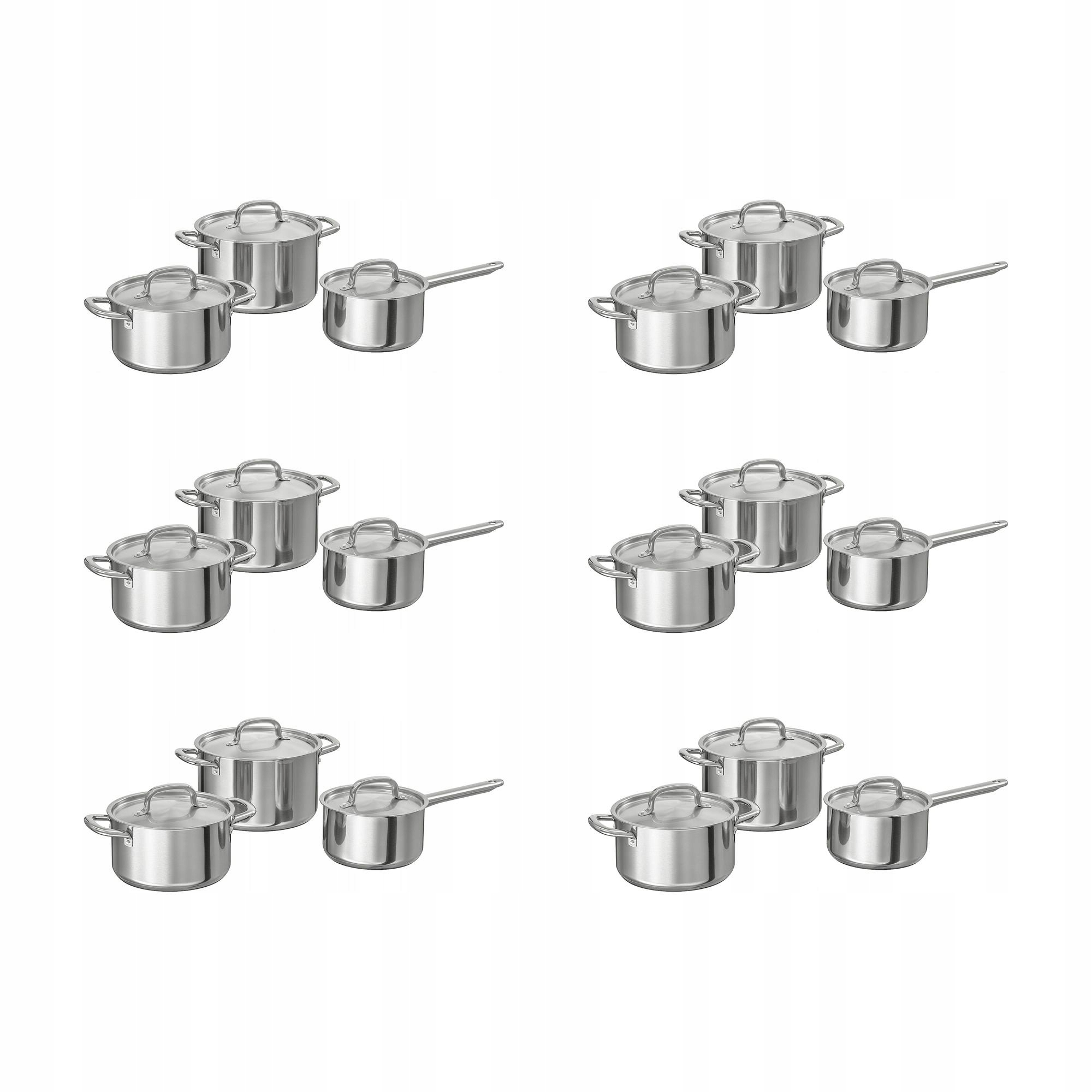 6 szt. Ikea 365+ Zestaw do gotowania, stal nierdz