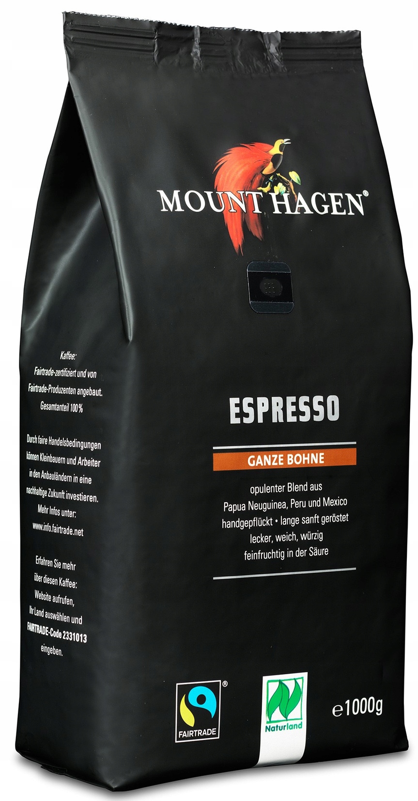 Levně Káva zrnková espresso Fair Trade Bio 1 kg Mount Hagen