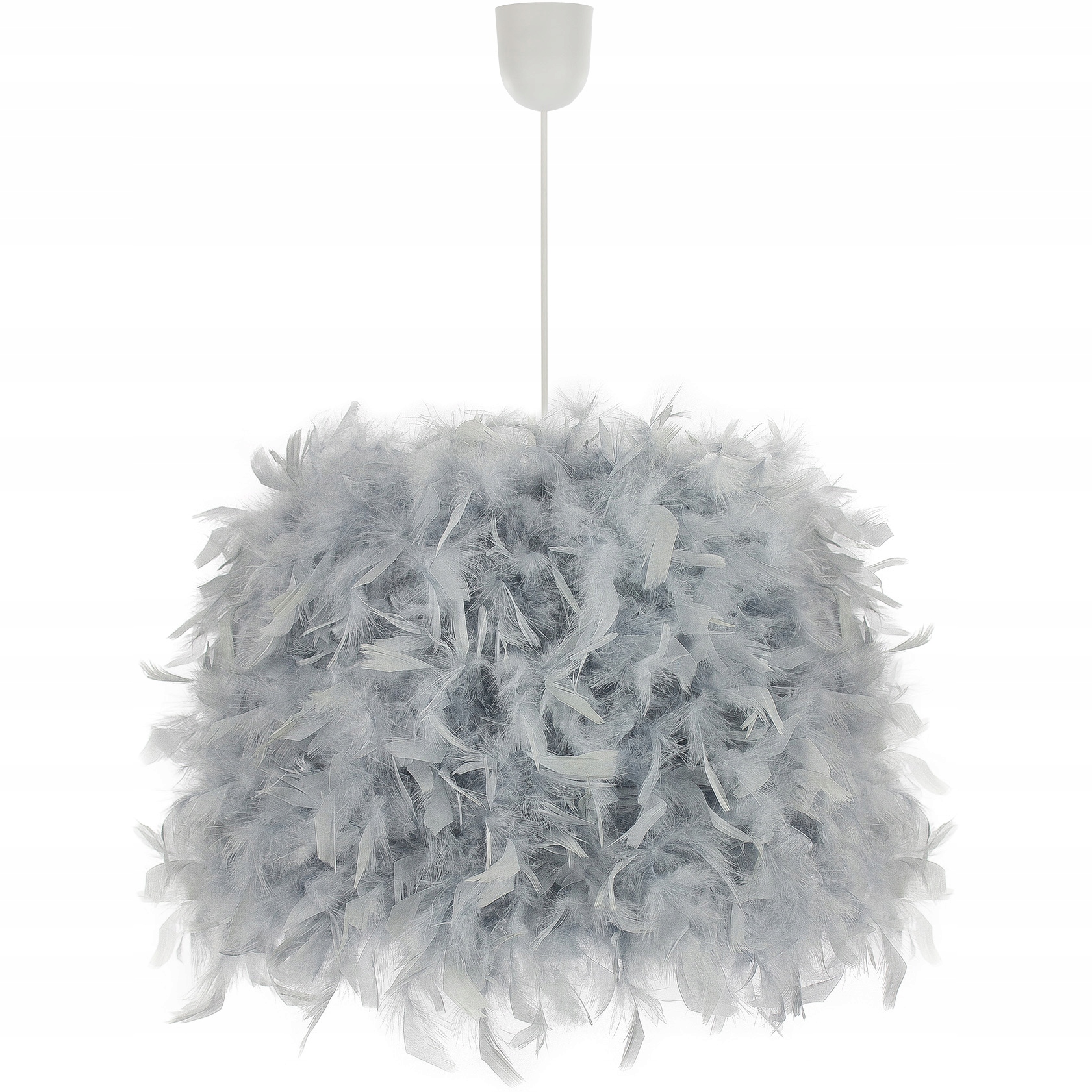 

Lampa wisząca z piór Szara sufitowa Duża Glamour